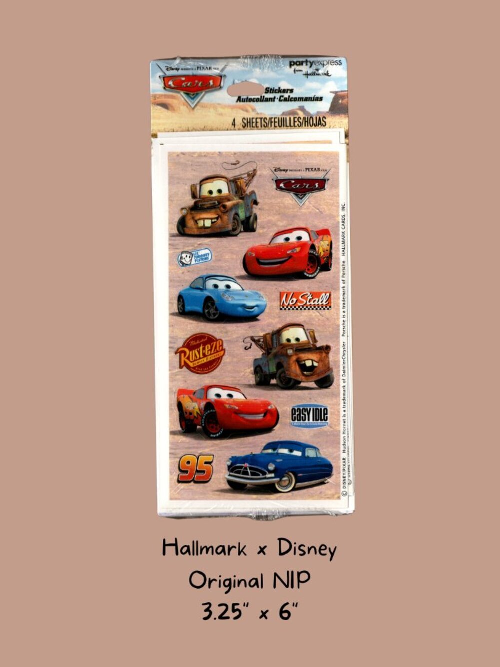 Hallmark Party Express Disney Pixar Cars Stickers NIP